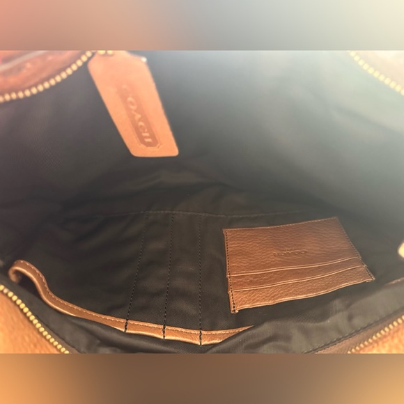 Coach brown leather briefcase bag with strap - Picture 6 of 12